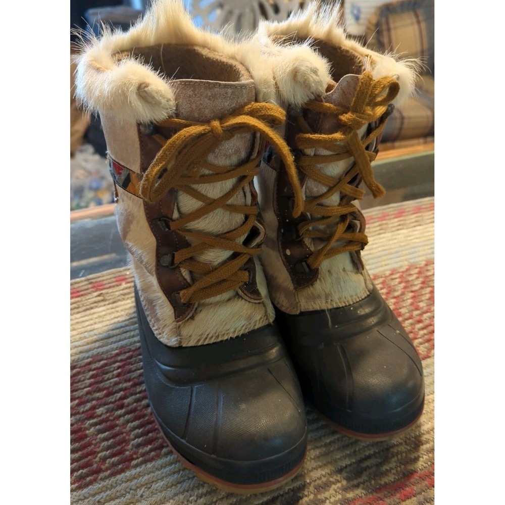 Oscar Sport Italy FUR Rubber Winter Snow Duck Boots‎ size 37/38 READ!